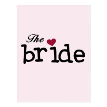 Black Text The Bride Tshirts and Gifts Postcard