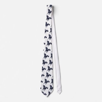 Black Thoroughbred Horse Tie by twopurringcats
