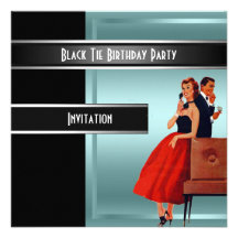 Black Tie birthday Party Invitation
