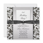 Black Tie Damask Womans 21st Birthday Party invitations