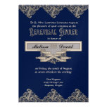 Black Tie Elegance 3 - Silver Look Vintage Damask Personalized Announcement