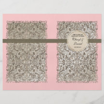 Black Tie Elegance, Champagne Wedding Programs Full Color Flyer
