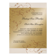 Black Tie Elegance, Golden Wedding Invitations