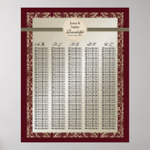 Black Tie Elegance - Reception Table Seating Chart Print