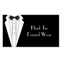 Black Tie Formal White Tuxedo Business Business Cards