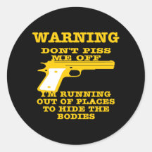Black To Hide The Bodies Round Stickers