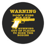 Black To Hide The Bodies Round Stickers