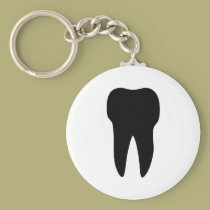 black tooth icon dentist keychains