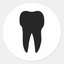 black tooth icon dentist sticker