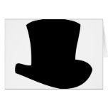 black top hat circus magician greeting card