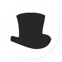 black top hat circus magician sticker