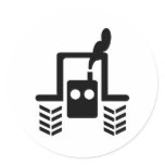black tractor logo symbol front round stickers