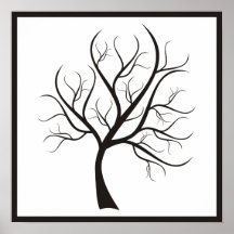 Black Tree On White Poster