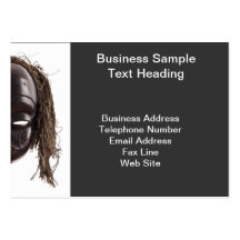 Black tribal face mask on isolated on white business card template