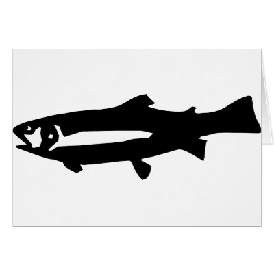 black trout fish greeting card by Tomaniac