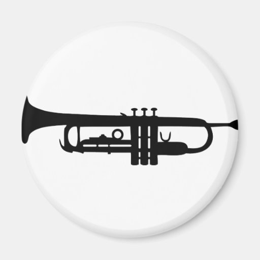 black trumpet icon fridge magnet