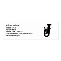 Black Tuba instrument Business Card Templates