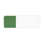 Black, Turquoise and Yellow Stripes. Return Address Label