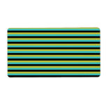 Black, Turquoise and Yellow Stripes. Personalised Shipping Labels