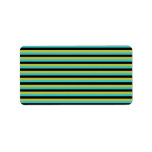 Black, Turquoise and Yellow Stripes. Address Labels