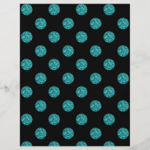 Black turquoise glitter polka dots flyers