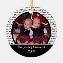 Black Twins First Christmas Ornament