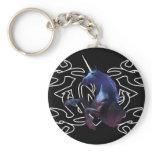 Black unicorn over Tattoo Keychain