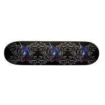 Black unicorn over Tattoo Skateboard