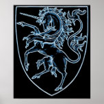 black unicorn shield print