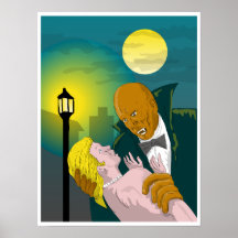 black vampire dracula with female victim poster