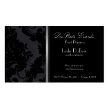 black velvet damask event planner business card
