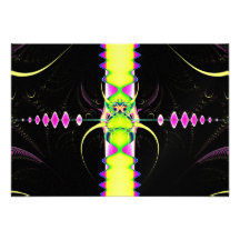 Black Velvet Gift Wrap Fractal Personalized Invites