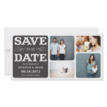 BLACK VINTAGE COLLAGE | SAVE THE DATE ANNOUNCEMENT PERSONALIZED PHOTO CARD