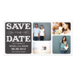 BLACK VINTAGE COLLAGE | SAVE THE DATE ANNOUNCEMENT CUSTOMIZED PHOTO CARD