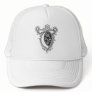Black Vintage Floral Monogram V Mesh Hats