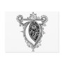 Black Vintage Floral Monogram V Post Cards