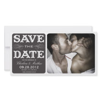 BLACK VINTAGE  | SAVE THE DATE ANNOUNCEMENT PHOTO CARD