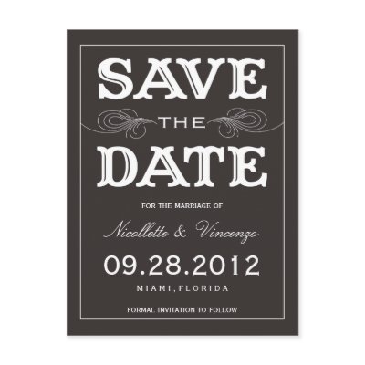 BLACK VINTAGE | SAVE THE DATE ANNOUNCEMENT POSTCARDS by FINEandDANDY