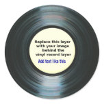 Black Vinyl Music Record Label With Your Photo Sticker