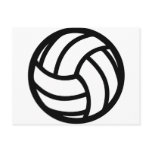 black Volleyball Icon Postcard