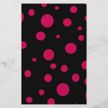 Black w Hot Red Pink Polka Dots Customizable Flyer