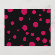 Black w Hot Red Pink Polka Dots Customizable Custom Flyer
