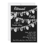 Black w/White Lanterns Retirement Party Invitation