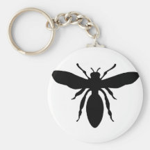 Black Wasp Silhouette Key Chains