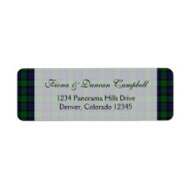 Black Watch Tartan Return Address Label