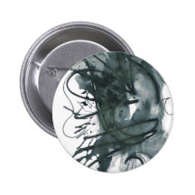 Black Watercolor Ink Pinback Buttons