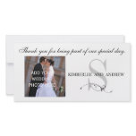 Black Wedding Thank You Monogram Names Photo Card