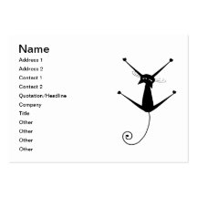 Black Whimsy Kitty 10 Business Card Templates