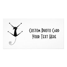 Black Whimsy Kitty 10 Photo Card Template