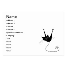 Black Whimsy Kitty 1 Business Cards